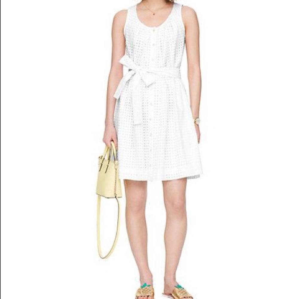 dot eyelet sleeveless dress